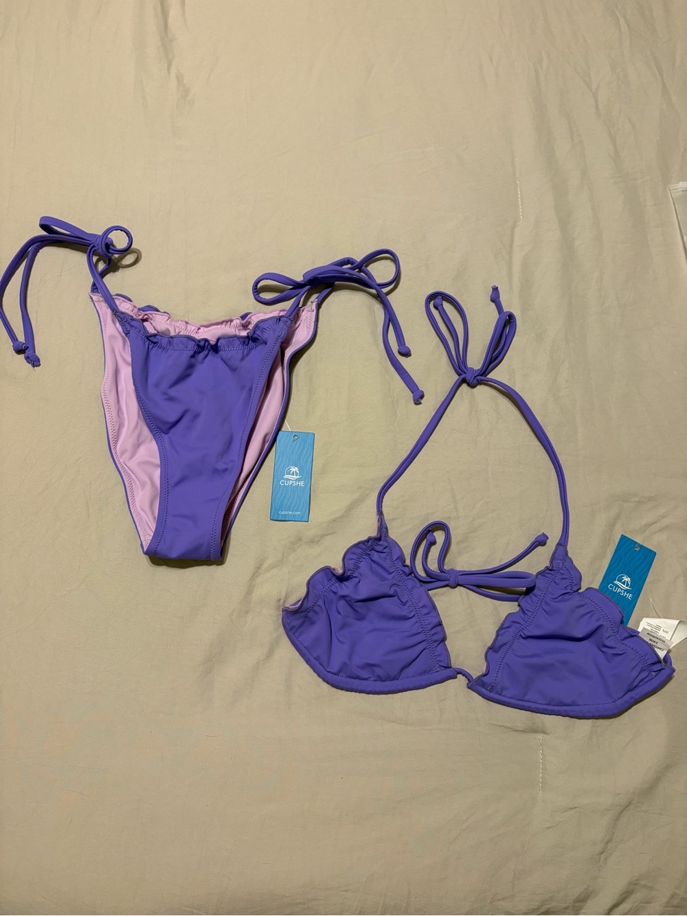 Cupshe Lavender Tie-Side Bikini Set